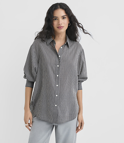 Striped Everyday Oversized Shirt