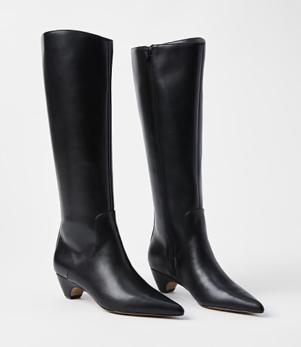 Tall Curved Heel Boots