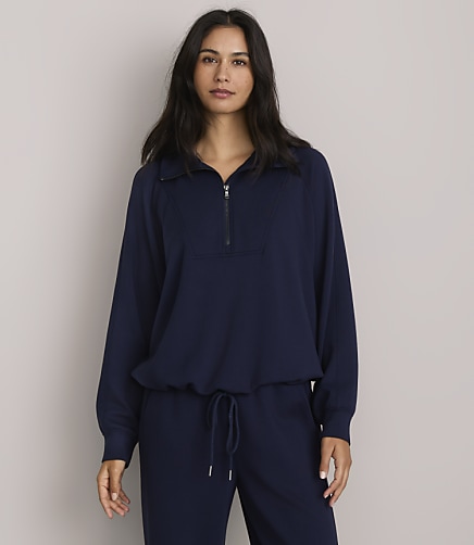 Petite Lou & Grey Scubasoft Half Zip Top - Deep Space Blue