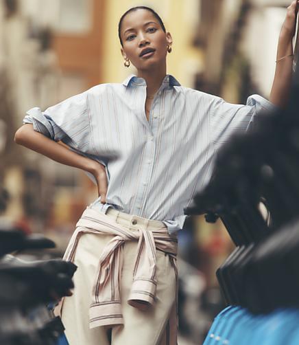 Striped Poplin Everyday Oversized Shirt