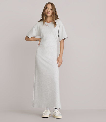 Petite Lou & Grey Heathered Scubasoft Side Pleated Maxi Dress