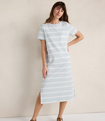 Haven Well Within Organic Cotton Interlock Striped Short Sleeve Dress