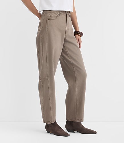 Rivete Curvy High Rise Horseshoe Jeans in Taupe