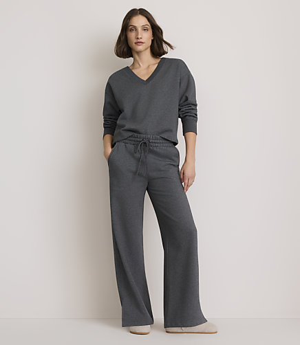 Lou & Grey Heathered Elite Fleece Wide Leg Sweatpants