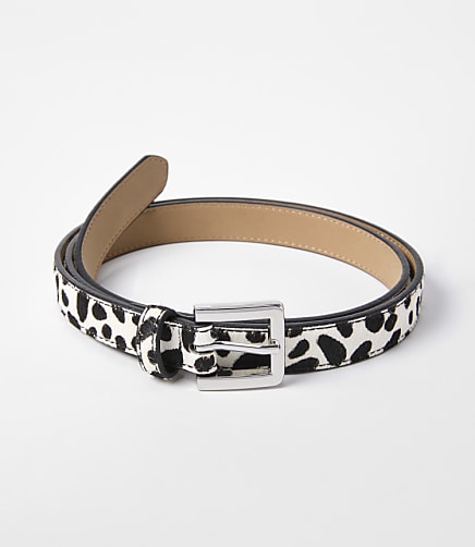 Spotted Hair Calf Skinny Belt