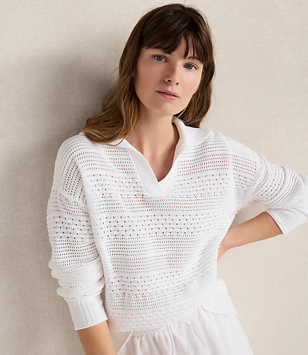 Haven Well Within Cotton Mixed Stitch Johnny Collar Sweater