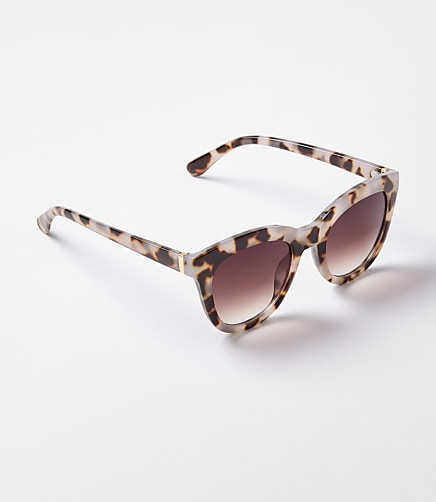 Heathered Tortoiseshell Print Cateye Sunglasses