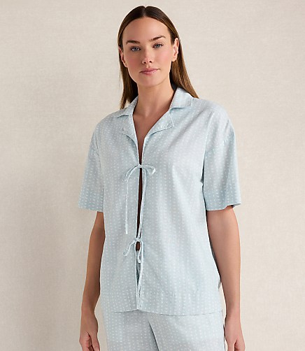 Haven Well Within Cotton Linen Faded Dot Pajama Top