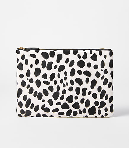 Spotted Hair Calf Zip Pouch
