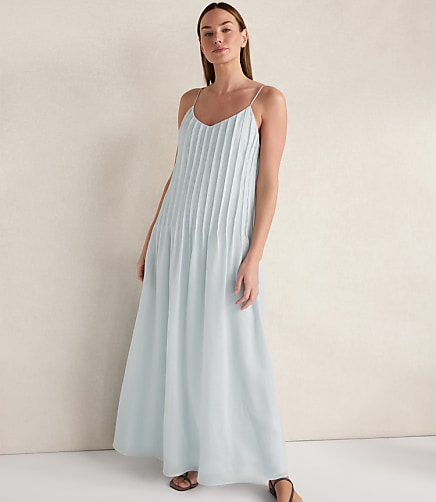 Haven Well Within Ramie Blend Pintuck Maxi Dress