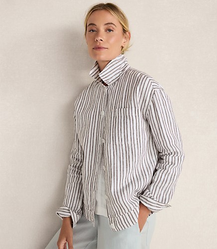 Haven Well Within Everweave Linen Stripe Boxy Jacket