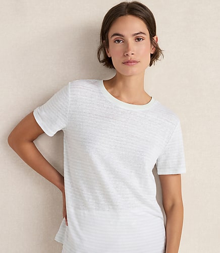Haven Well Within Linen Striped Short Sleeve Tee