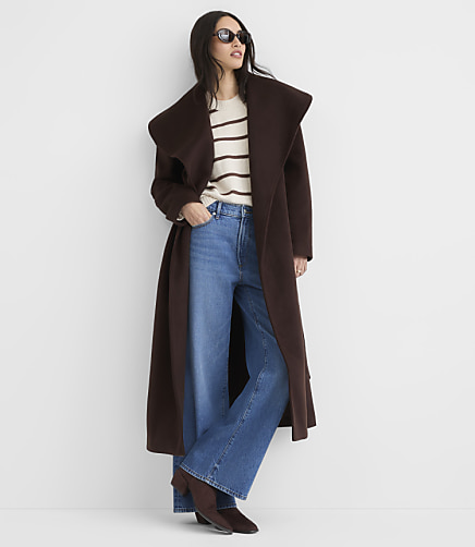 Tall Shawl Collar Belted Coat