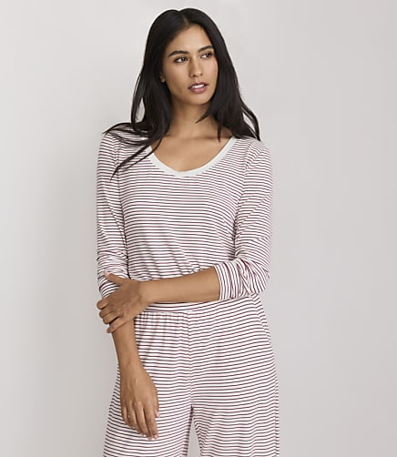 Lou & Grey Striped Softened Modal Scoop Neck Pajama Top