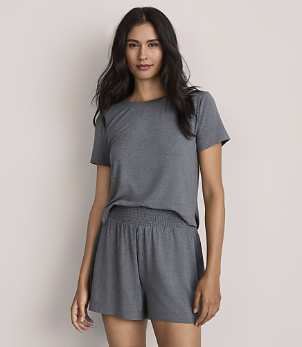 Lou & Grey Heathered Softened Modal Smocked Pajama Shorts