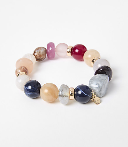 Multicolored Beaded Stretch Statement Bracelet
