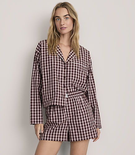 Lou & Grey Plaid Poplin Pajama Shorts