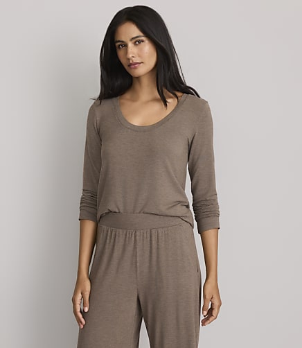 Lou & Grey Heathered Softened Modal Scoop Neck Pajama Top