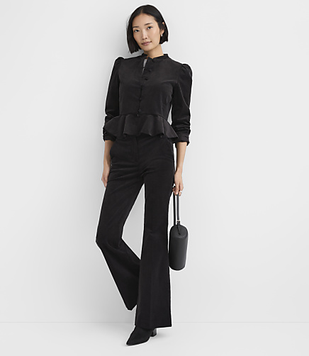 Flare Trousers in Velvet