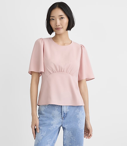 Seamed Flutter Sleeve Top