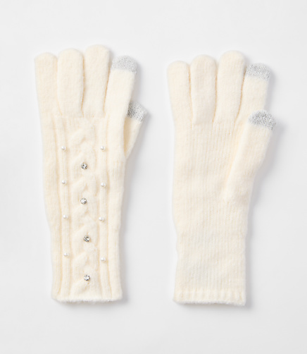 Pearlized Sparkle Cable Gloves