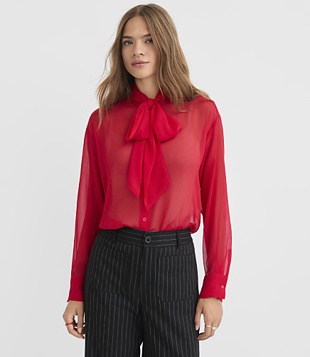 Button Bow Blouse