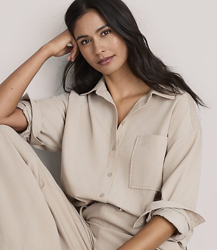 Lou & Grey Corduroy Oversized Pocket Shirt