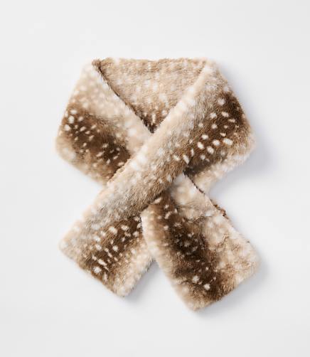 Fawn Print Faux Fur Scarf