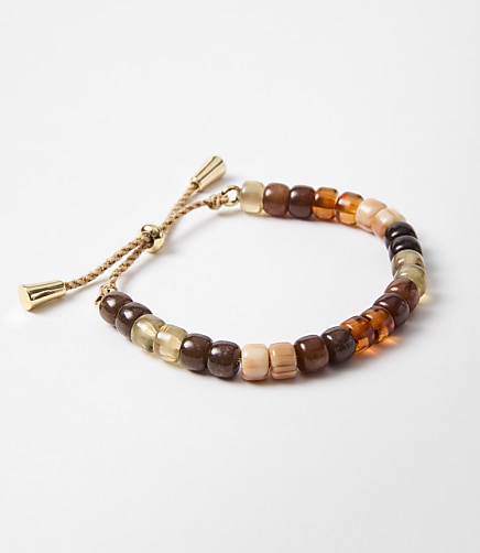 Multicolored Beaded Pull Tie Bracelet