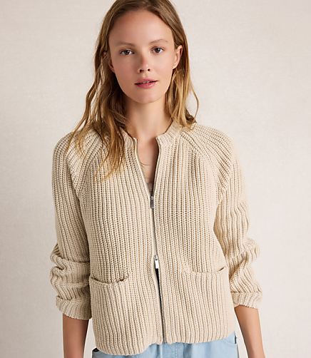 Haven Well Within Cotton Blend Shaker Stitch Bomber Jacket