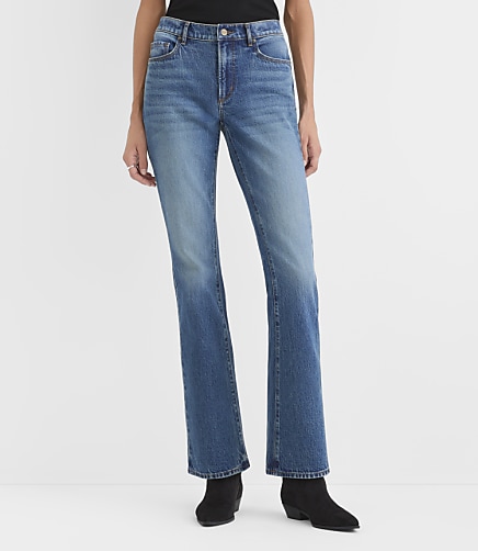Rivete Short Curvy Mid Rise Boot Jeans in Lune Wash