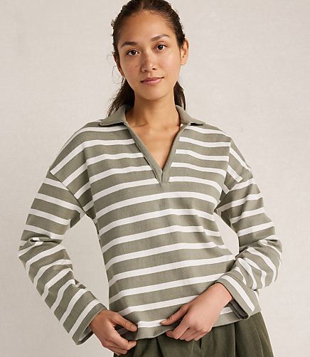 Haven Well Within Garment-Dyed Organic Cotton Jersey Johnny Collar Top