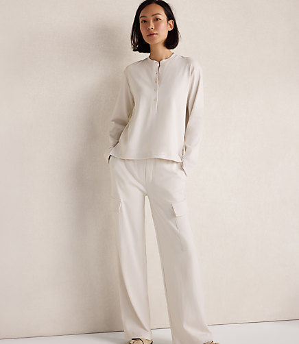 Haven Well Within Organic Cotton Interlock Straight Leg Cargo Pants