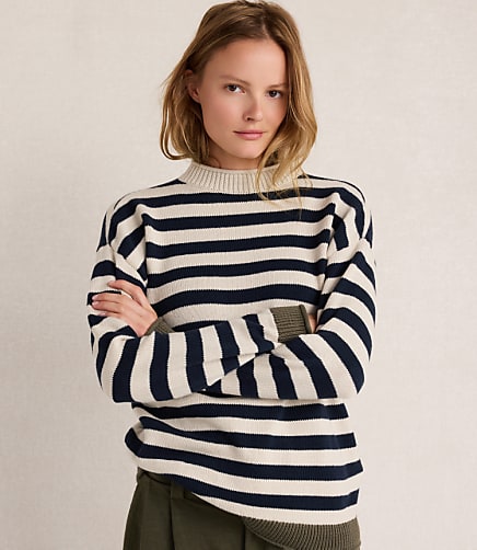 Haven Well Within Organic Cotton Heritage Striped Roll Neck Sweater