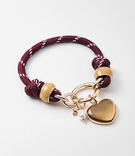 Heart Rope Charm Bracelet