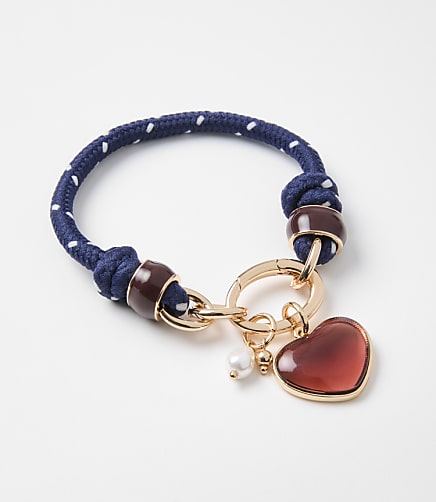 Heart Rope Charm Bracelet