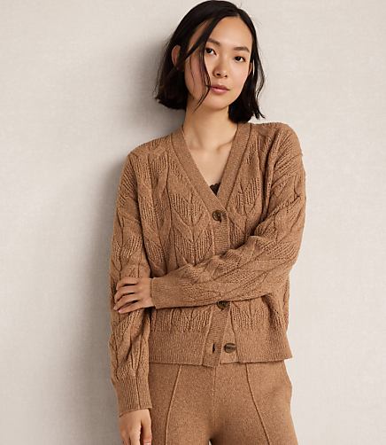 Haven Well Within Organic Cotton Blend Cableknit Cardigan