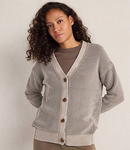 Haven Well Within Garment-Dyed Organic Cotton Shaker Stitch Cardigan