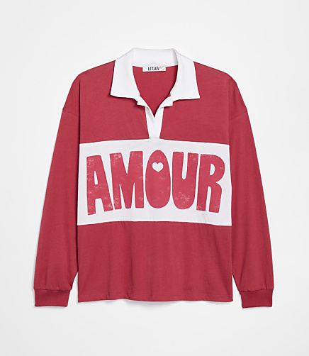 Letluv Amour Rugby Polo Top