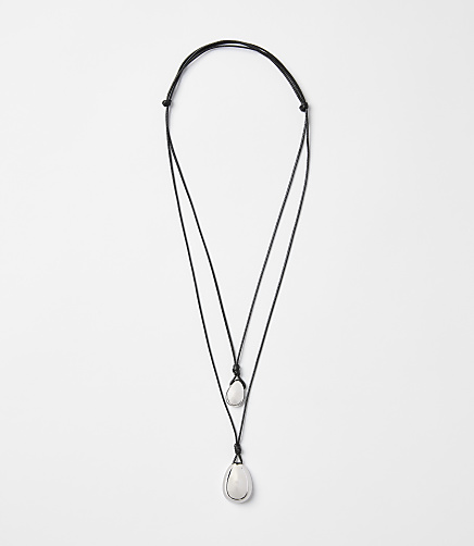 Metallic Drop Layered Cord Necklace