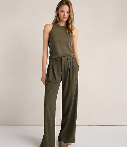 Haven Well Within Double Knit Pleated Wide Leg Trouser
