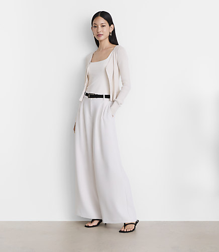 Petite LOFT Versa Crepe Drape Palazzo Pant