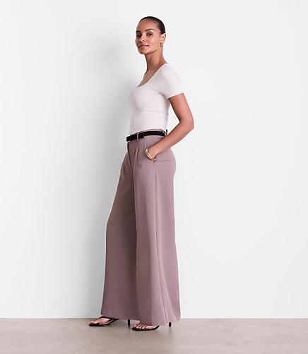 LOFT Versa Crepe Drape Palazzo Pant