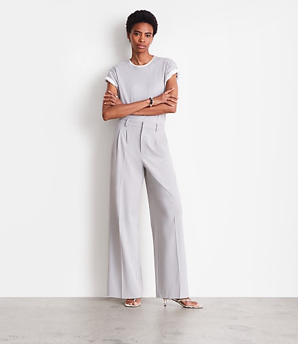 LOFT Versa Seasonless Stretch Double Pleat Wide Leg Pants