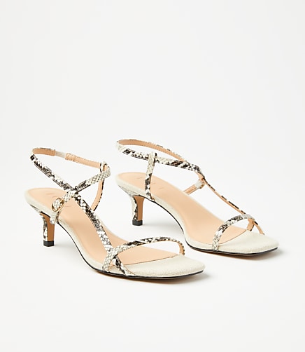 Skinny Strap Kitten Heel Sandals