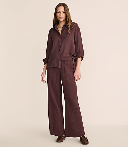 Lou & Grey Triple Cloth Wide Leg Pants