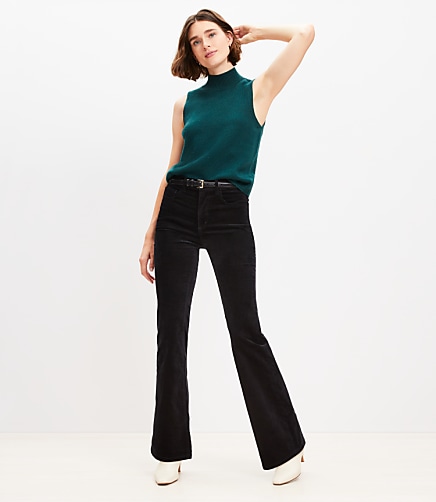Five Pocket Slim Flare Pants in Velvet