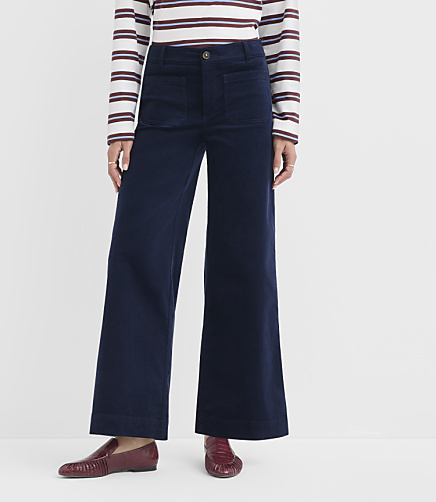Petite Curvy Palmer Wide Leg Pants in Brushed Corduroy