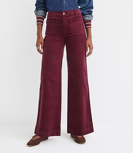 Curvy Palmer Wide Leg Pants in Brushed Corduroy
