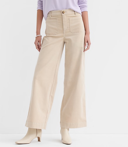 Curvy Palmer Wide Leg Pants in Brushed Corduroy